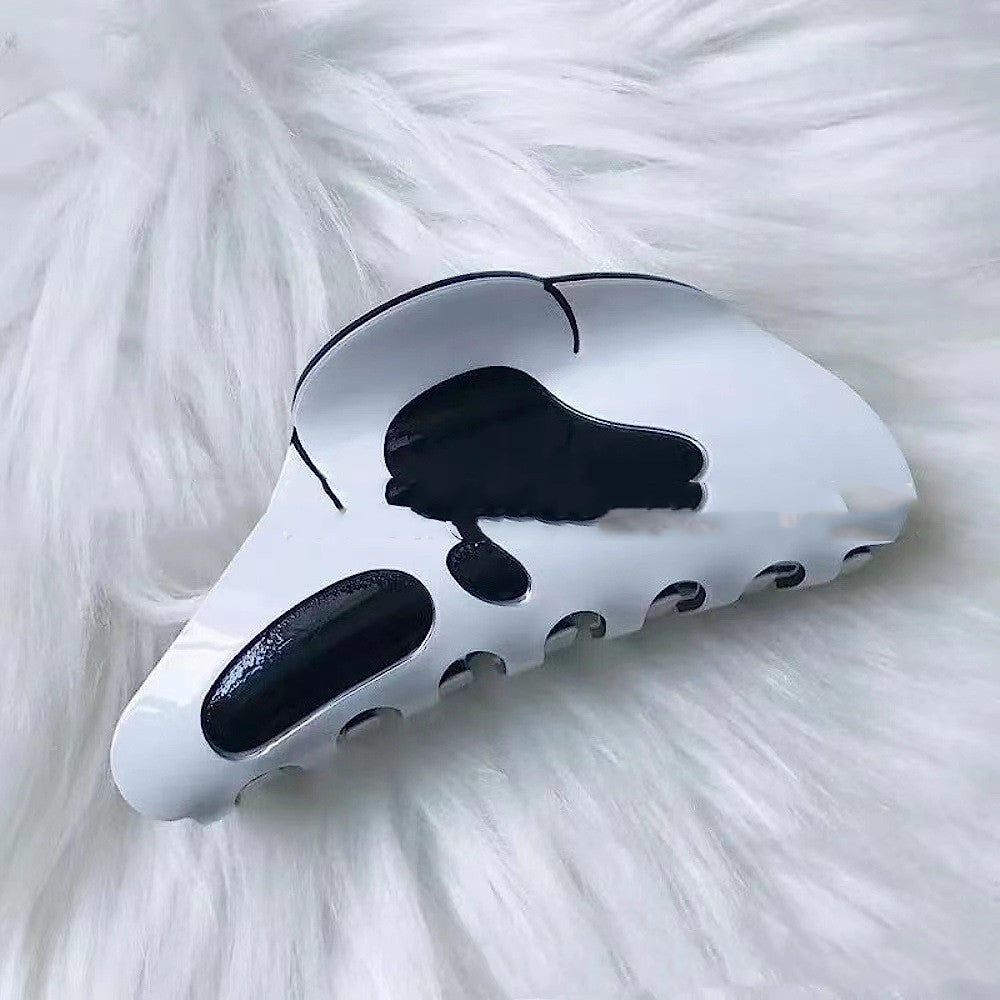 Halloween Grimace barrettes in white