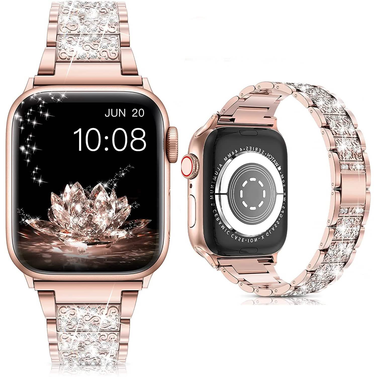 Rhinestone Apple Watch Band — diamond crystal stainless steel strap for Apple Watch Series 1-7