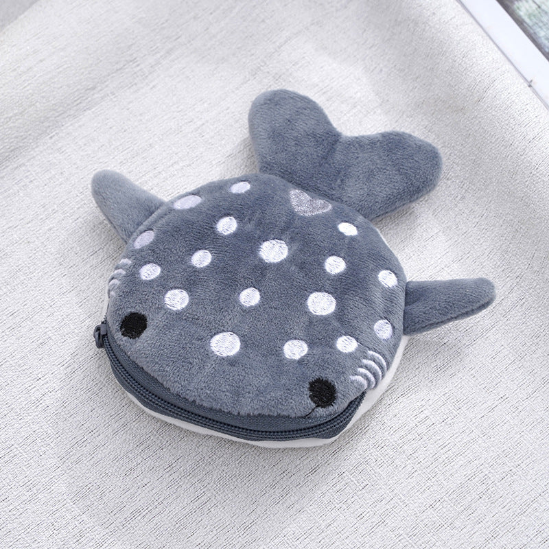 Plush shark coin purse for kids