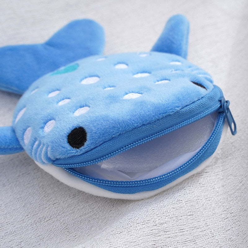 Plush shark coin purse for kids