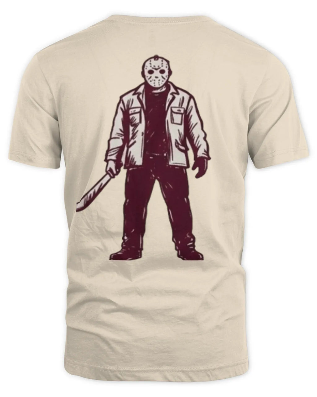 Jason Voorhees graphic tee with ink-sketch artwork.