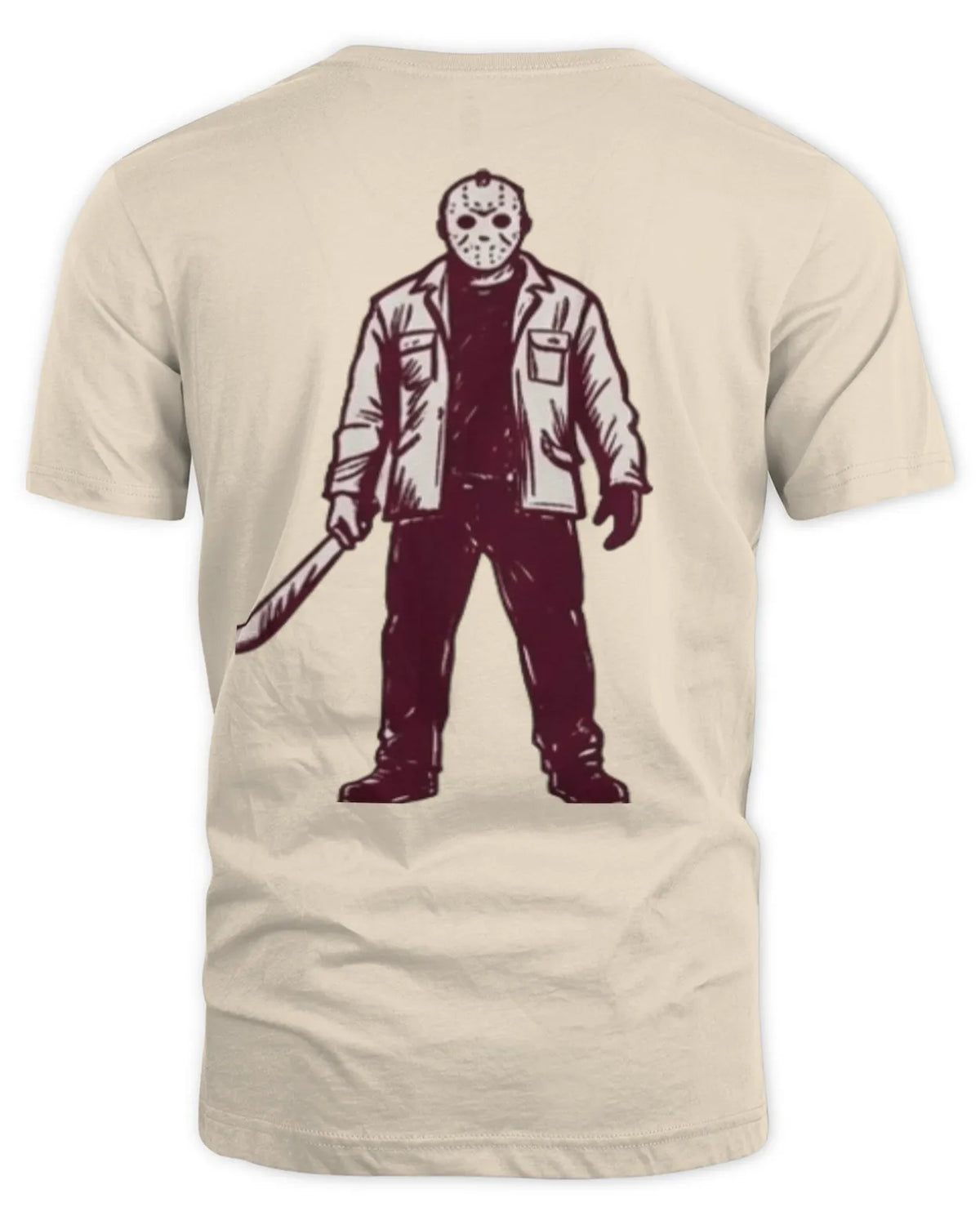 Jason Voorhees graphic tee with ink-sketch artwork.
