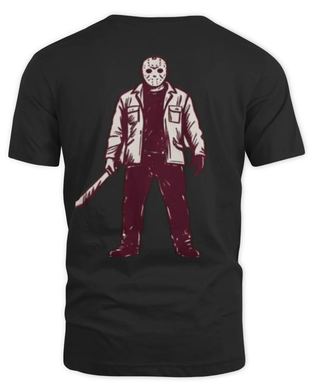 Jason Voorhees graphic tee with ink-sketch artwork.