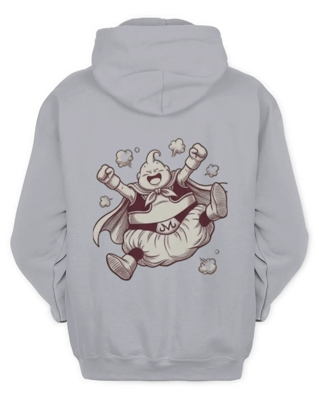 Majin Buu graphic hoodie featuring the ink-drawn design