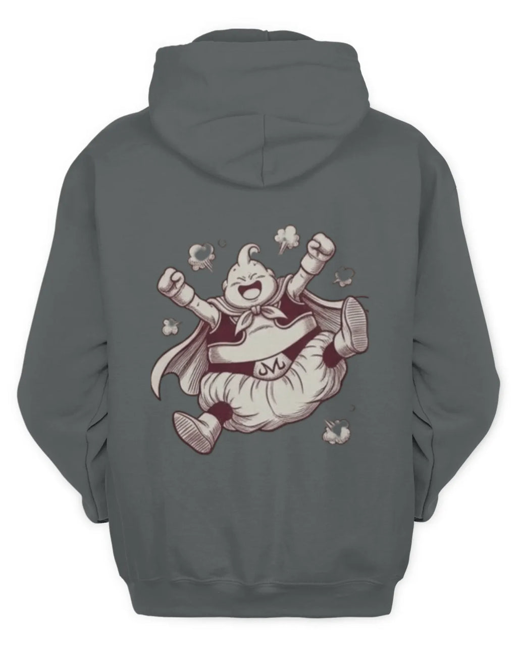 Majin Buu graphic hoodie featuring the ink-drawn design