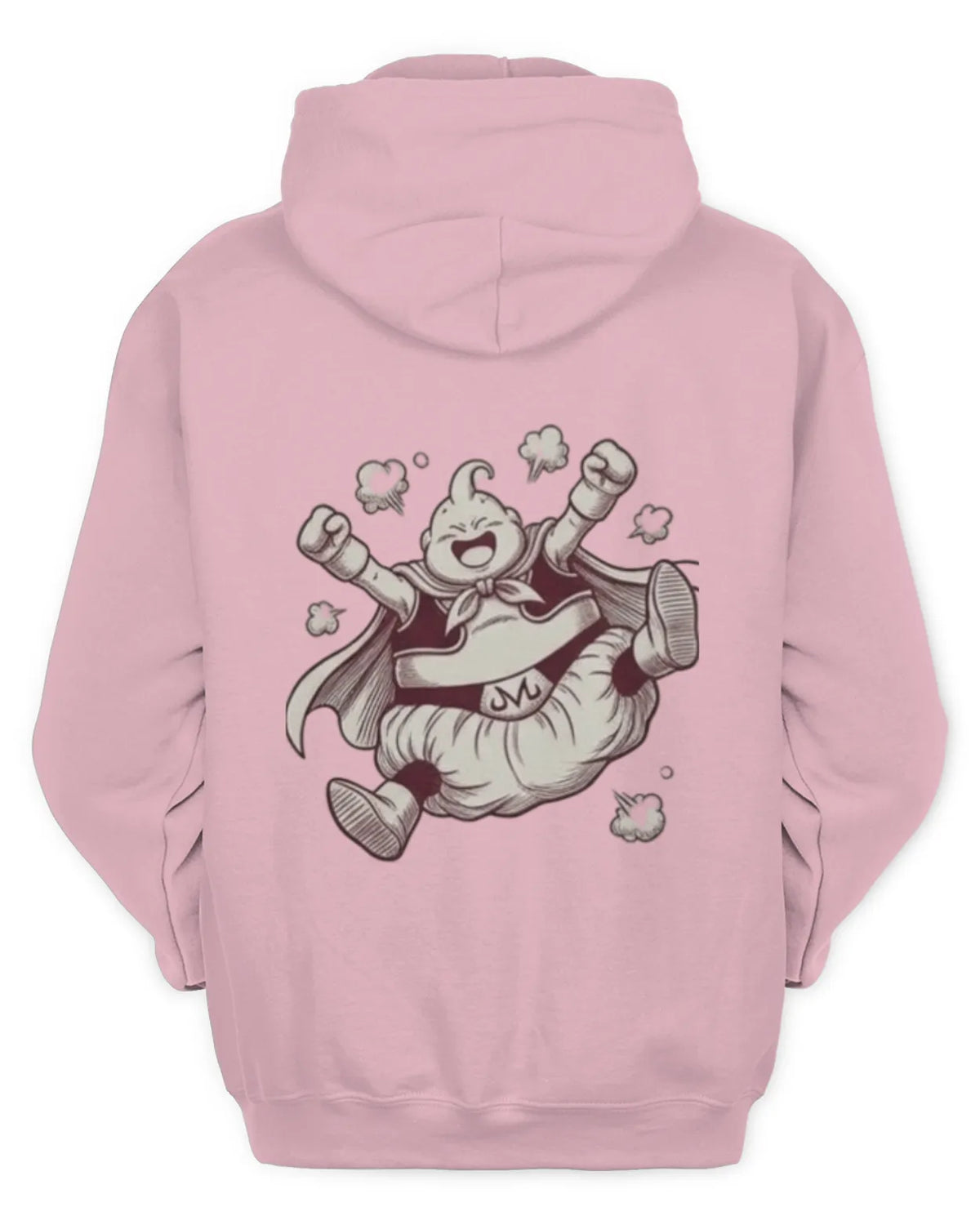 Majin Buu graphic hoodie featuring the ink-drawn design