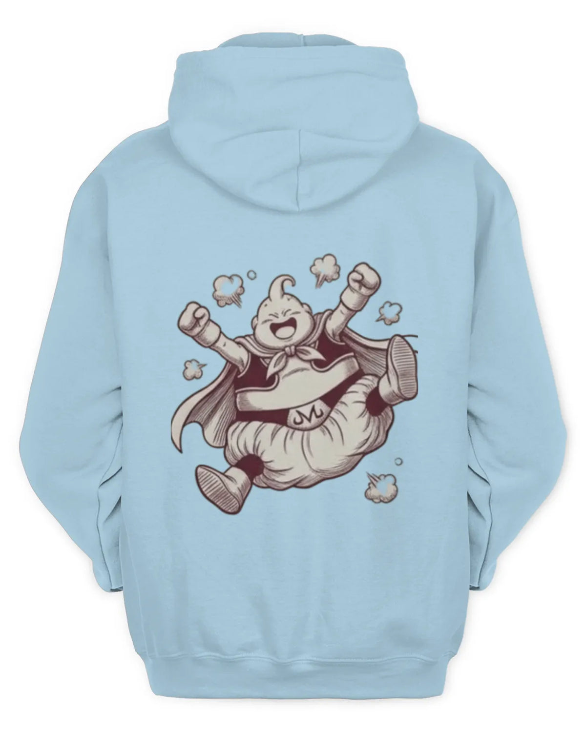 Majin Buu graphic hoodie featuring the ink-drawn design