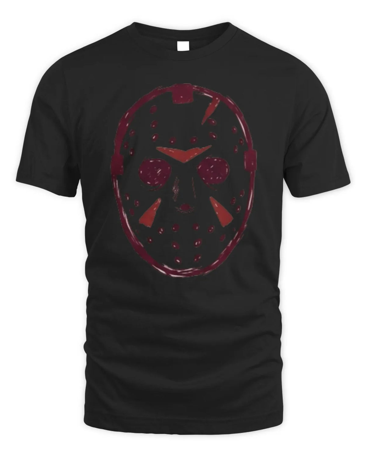 Jason Voorhees graphic tee with ink-sketch artwork.