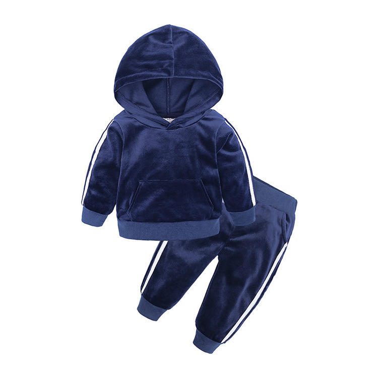 Baby winter outfit for boys & girls with a hood and matching pants.