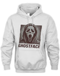 Ghostface graphic hoodie featuring an ink-drawn design of the iconic Ghostface character.