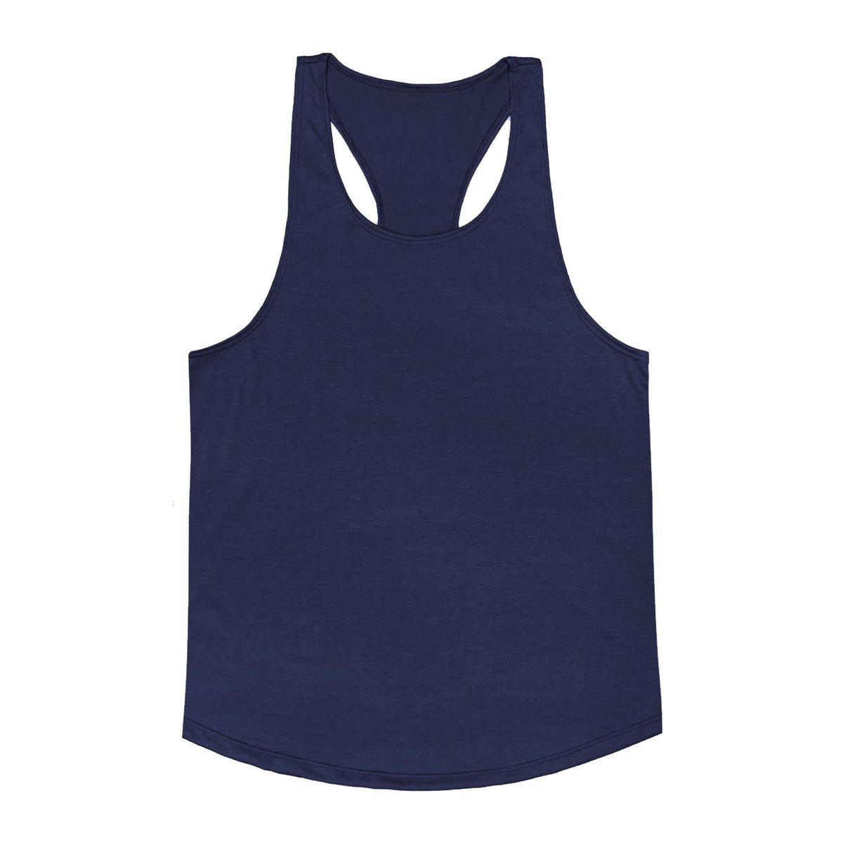 Men's racerback tank top in navy blue, lightweight and comfortable gym wear for athletes and casual workouts